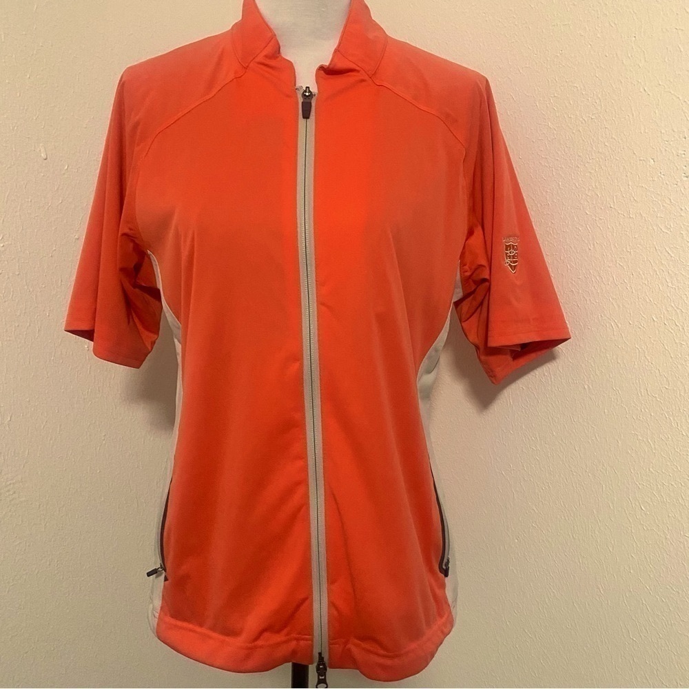 Sun Mountain Waterproof Technology Rain Wear Jacket Full Zip Pockets Large EUC